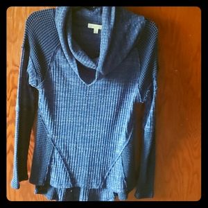 Long sleeved cowl neck sweater
